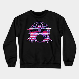 Official Davinci Drummer Patriot Vitruvian Drummer Crewneck Sweatshirt